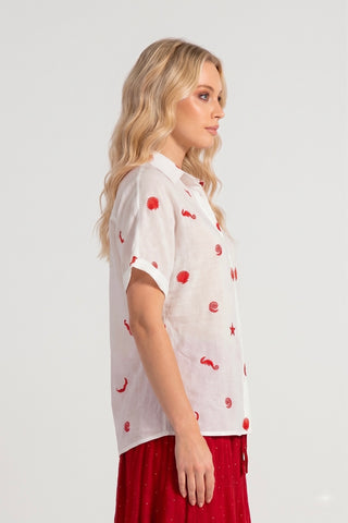 Camicia donna LAURENCE con ricami in viscosa - immagine 3