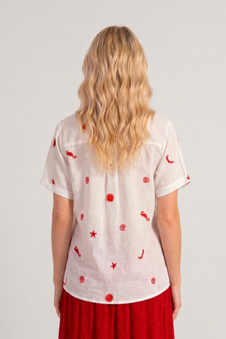 Camicia donna LAURENCE con ricami in viscosa - immagine 4