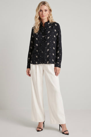 Camicia MEGREZ con ricami floreali in cotone - immagine 6