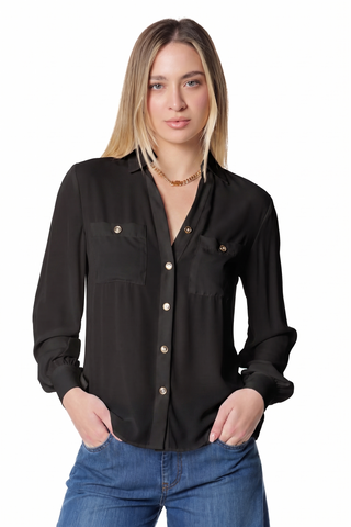Camicia donna Relish SUGILLITE con catena al collo e con bottoni dorati sh - immagine 5