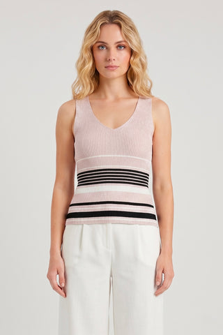 Canotta donna PENNY a righe in tessuto lurex glamour misto viscosa - immagine 2