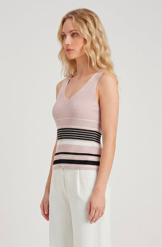 Canotta donna PENNY a righe in tessuto lurex glamour misto viscosa - immagine 3