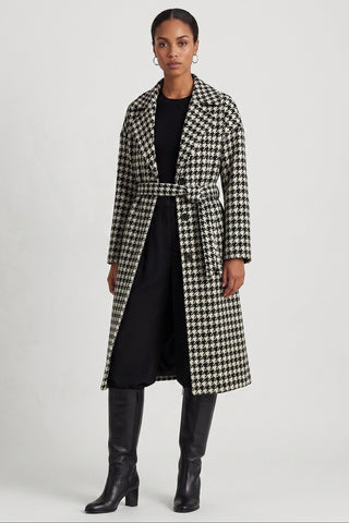 Cappotto donna MINA fantasia pied-de-poule (MUGUET) - immagine 2