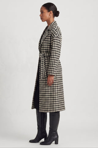 Cappotto donna MINA fantasia pied-de-poule (MUGUET) - immagine 3