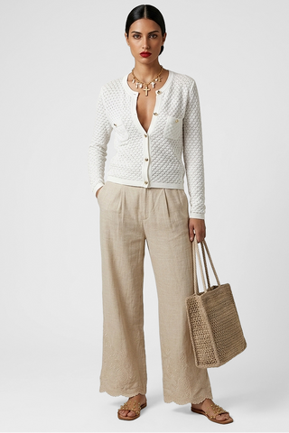 Cardigan donna Relish DALLAS in viscosa manica lunga traforato nido d'ape - immagine 8
