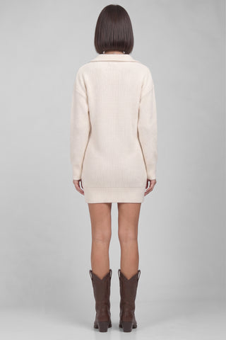 Cardigan/abito TIMIA  in maglia con cappuccio e zip