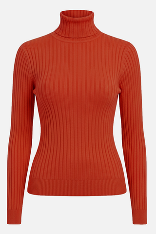 VOGUE high neck ribbed long-sleeved top