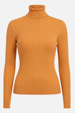 VOGUE high neck ribbed long-sleeved top