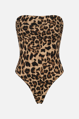 Body a fascia CELESTE in fantasia animalier