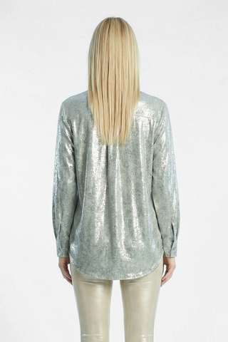 MARCELLE long-sleeved iridescent effect shirt
