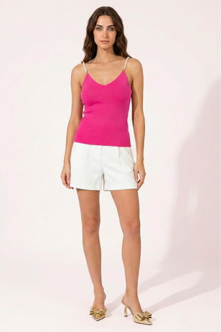 Top MELISANDE con spalline gioiello di perle