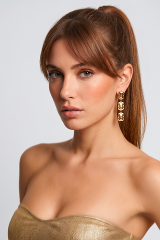 CODEC Rectangular Stainless Steel Earrings