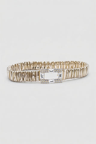 Cintura donna Relish ROX elastica laminata con fibbia cabochon