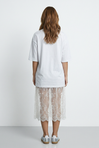 Coordinato donna in cotone ABSTRAIT t-shirt e gonna in pizzo - immagine 3