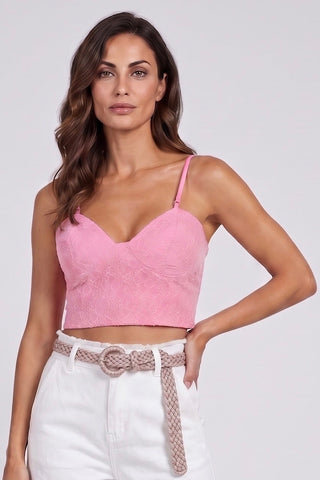 Crop-top COSICHE Relish in pizzo misto viscosa sh