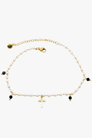 NOAH stainless steel anklet with beads and charms