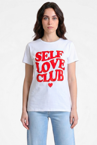 T-shirt donna SELF stampata Self Love Club Have One