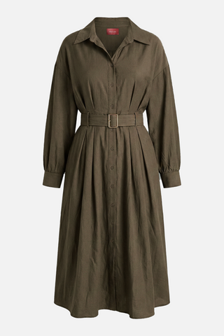 Abito lungo TREBAN m/l con cintura e bottoni