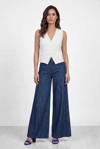 Pantaloni donna Relish svasati LINDA_22 in denim a gamba larga