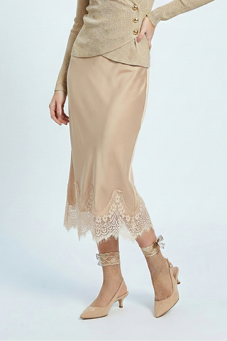 Gonna midi VERSAILLES con pizzo