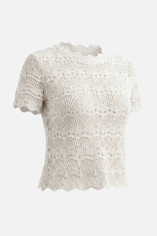CORINNET short-sleeved crochet top