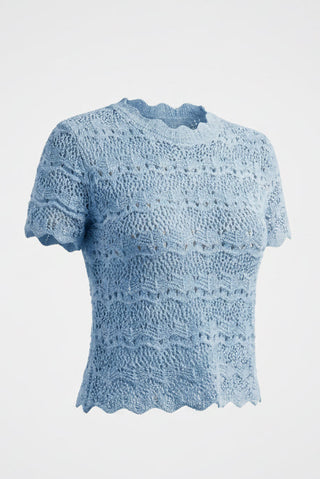 CORINNET short-sleeved crochet top
