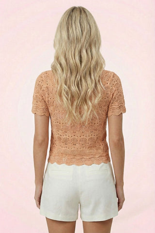 CORINNET short-sleeved crochet top