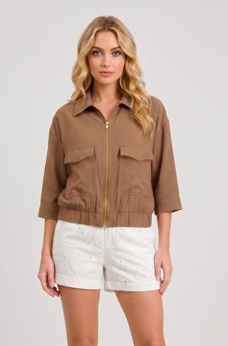 Giubbino donna leggero m/m MADISON con zip misto viscosa - immagine 2