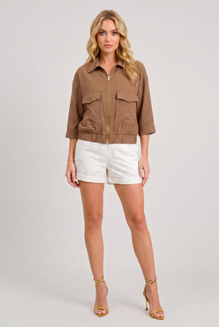 Giubbino donna leggero m/m MADISON con zip misto viscosa - immagine 5
