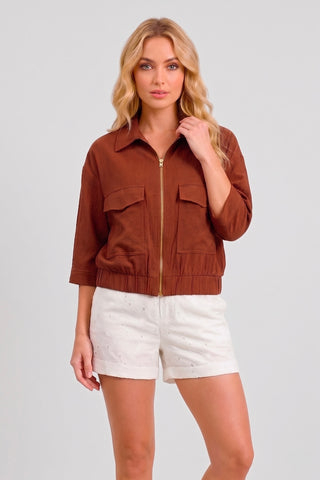 Giubbino donna leggero m/m MADISON con zip misto viscosa - immagine 6