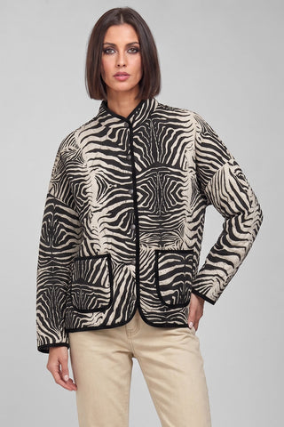 Giacca trapuntata donna VAIRA  con stampa zebra Oversize