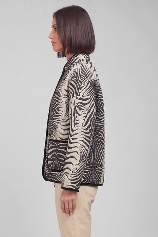 Giacca trapuntata donna VAIRA  con stampa zebra Oversize