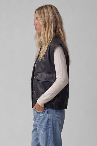 Giubbino smanicato donna RAMONA Oversize  in ecopelle