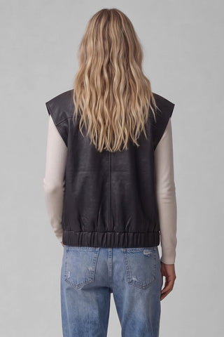 Giubbino smanicato donna RAMONA Oversize  in ecopelle