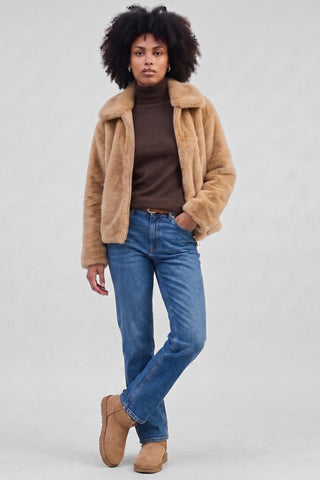 CHELSEA faux fur jacket with zip