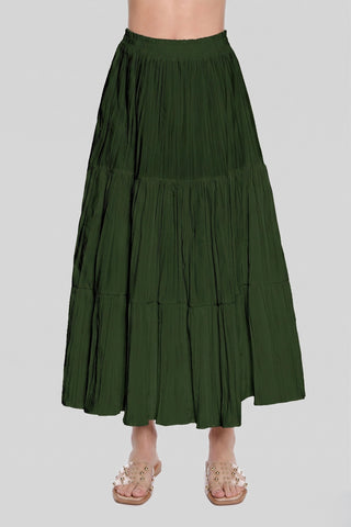 Gonna NIBBON Relish lunga con elastico e balze effetto plissé misto cotone sh - immagine 2