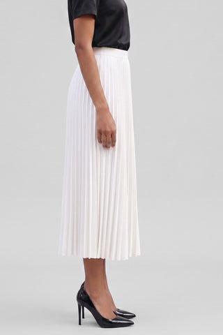 YVONNE midi pleated fabric skirt