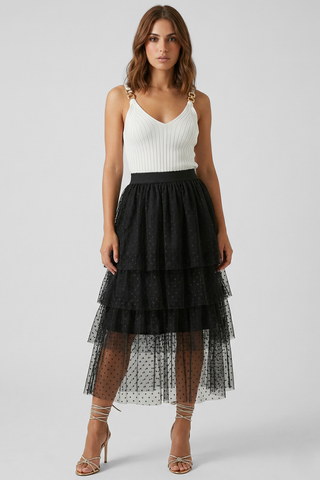 Gonna ZENDA in tulle a pois - immagine 5