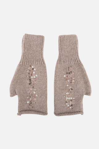 Guanti senza dita ROSAGE con paillettes tono su tono