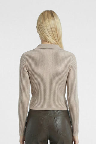 Cardigan a costine ALISSAS con zip e taschini