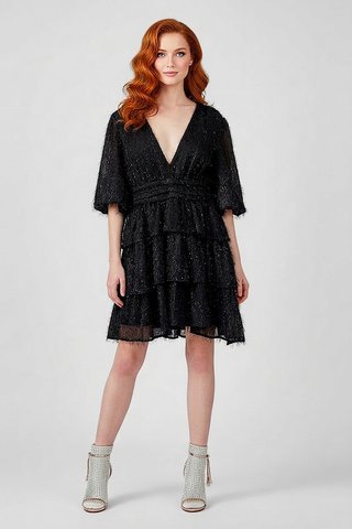 CLARISSE short dress with flounces