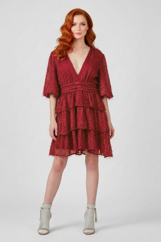 CLARISSE short dress with flounces