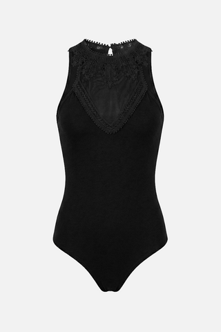Body ISALINE in tulle e pizzo