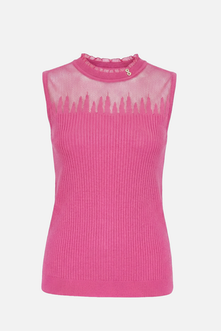 Maglia CLEMENCE giromanica con inserto in tulle