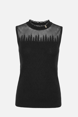 Maglia CLEMENCE giromanica con inserto in tulle