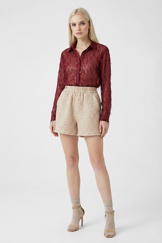 DOMINIQUE L/S shirt with sequin threads