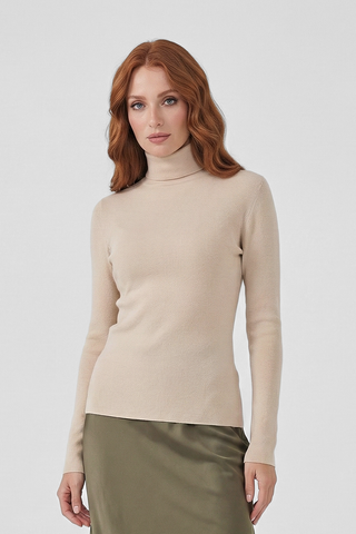 Maglia GANNAT m/l misto viscosa collo alto