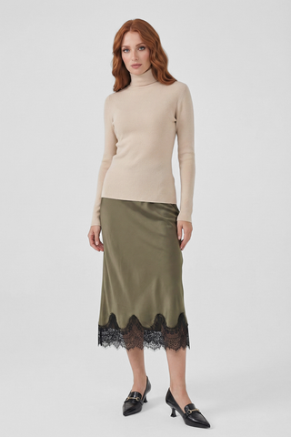 Gonna midi VERSAILLES con pizzo