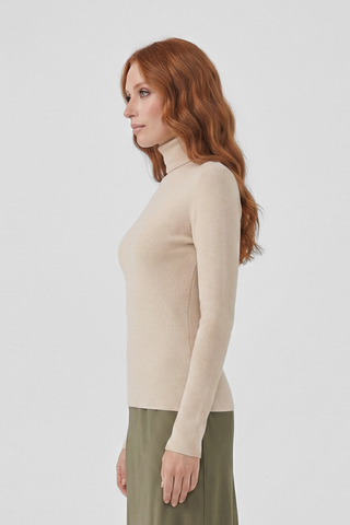 Maglia GANNAT m/l misto viscosa collo alto