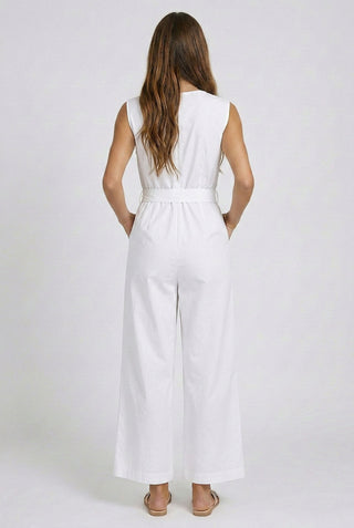 Jumpsuit CHARLIE crossover neckline with belt